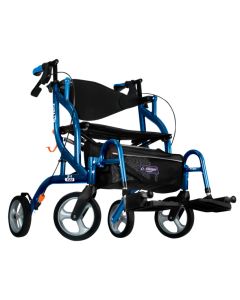 Pacific Blue Airgo Fusion F23 Tall Side-Folding Rollator & Transport Chair by Drive